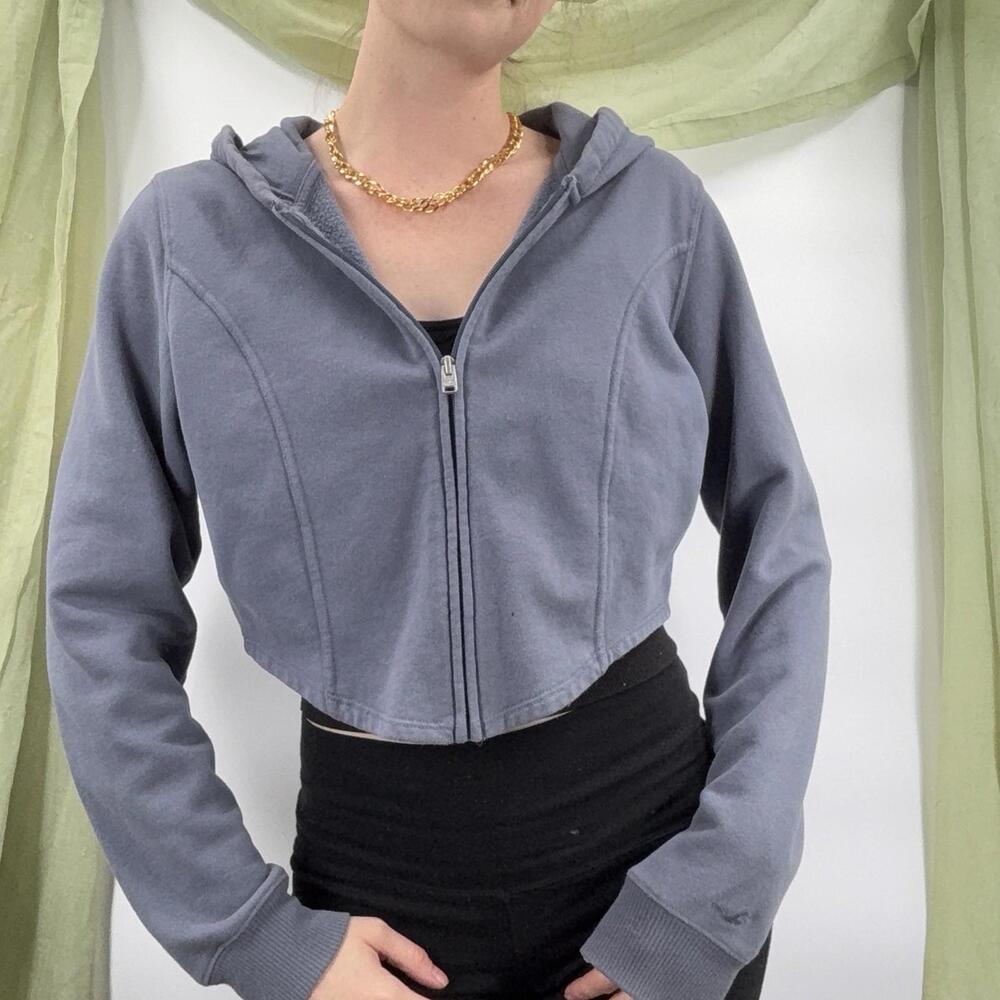 Hollister Lavender Cropped Zip Up Jacket